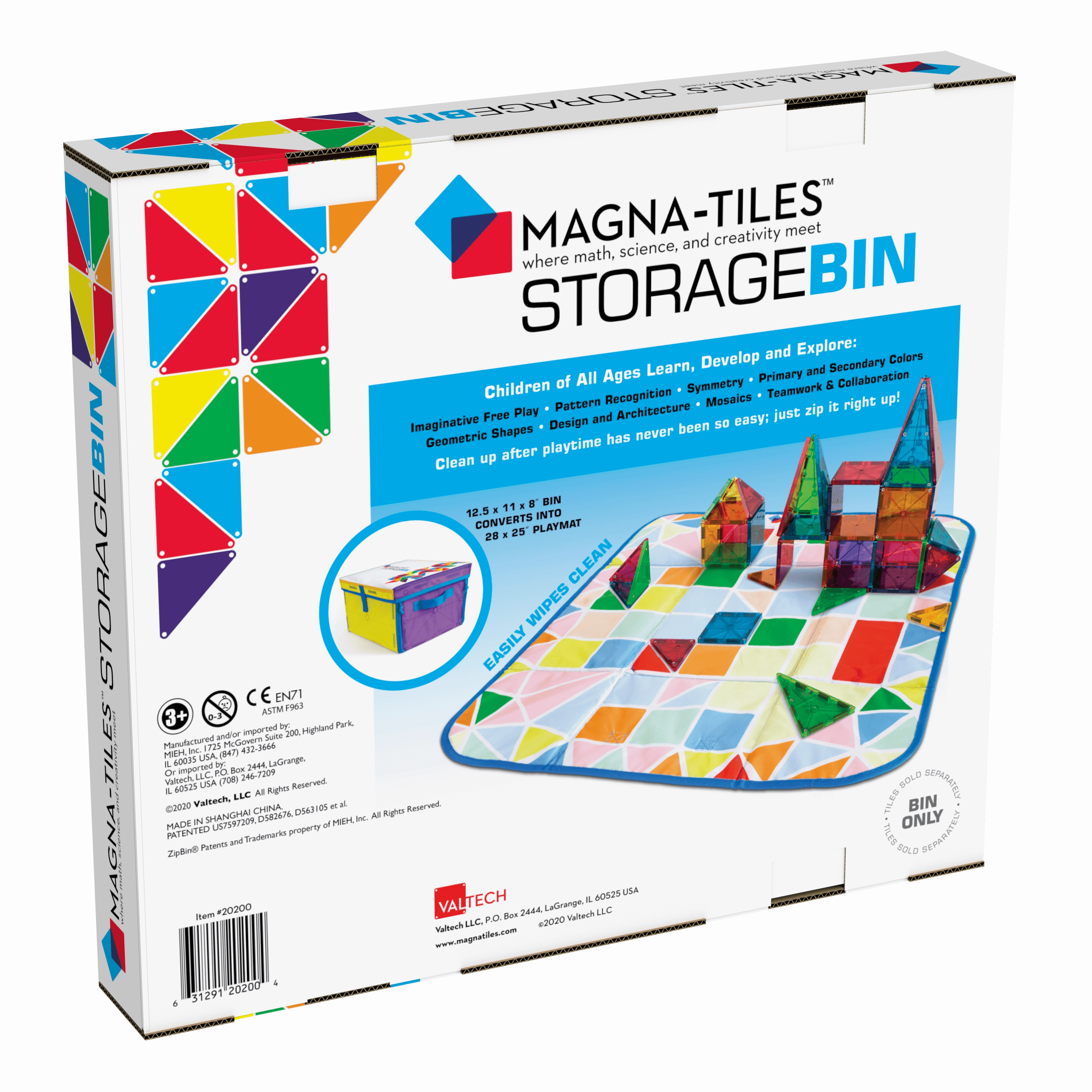 MAGNA-TILES Classic Storage Bin & Interactive Playmat