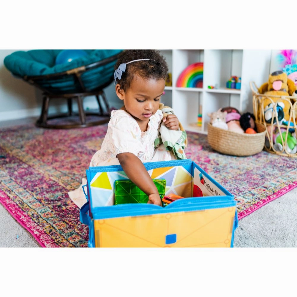MAGNA-TILES Classic Storage Bin & Interactive Playmat