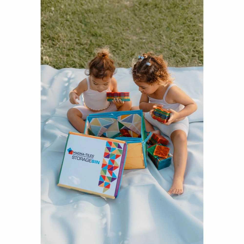 MAGNA-TILES Classic Storage Bin & Interactive Playmat
