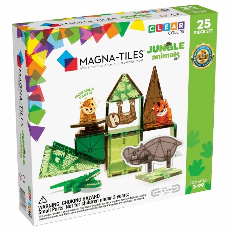 Magna-Tiles: Jungle Animals 25 Piece Set Magnetic Tiles