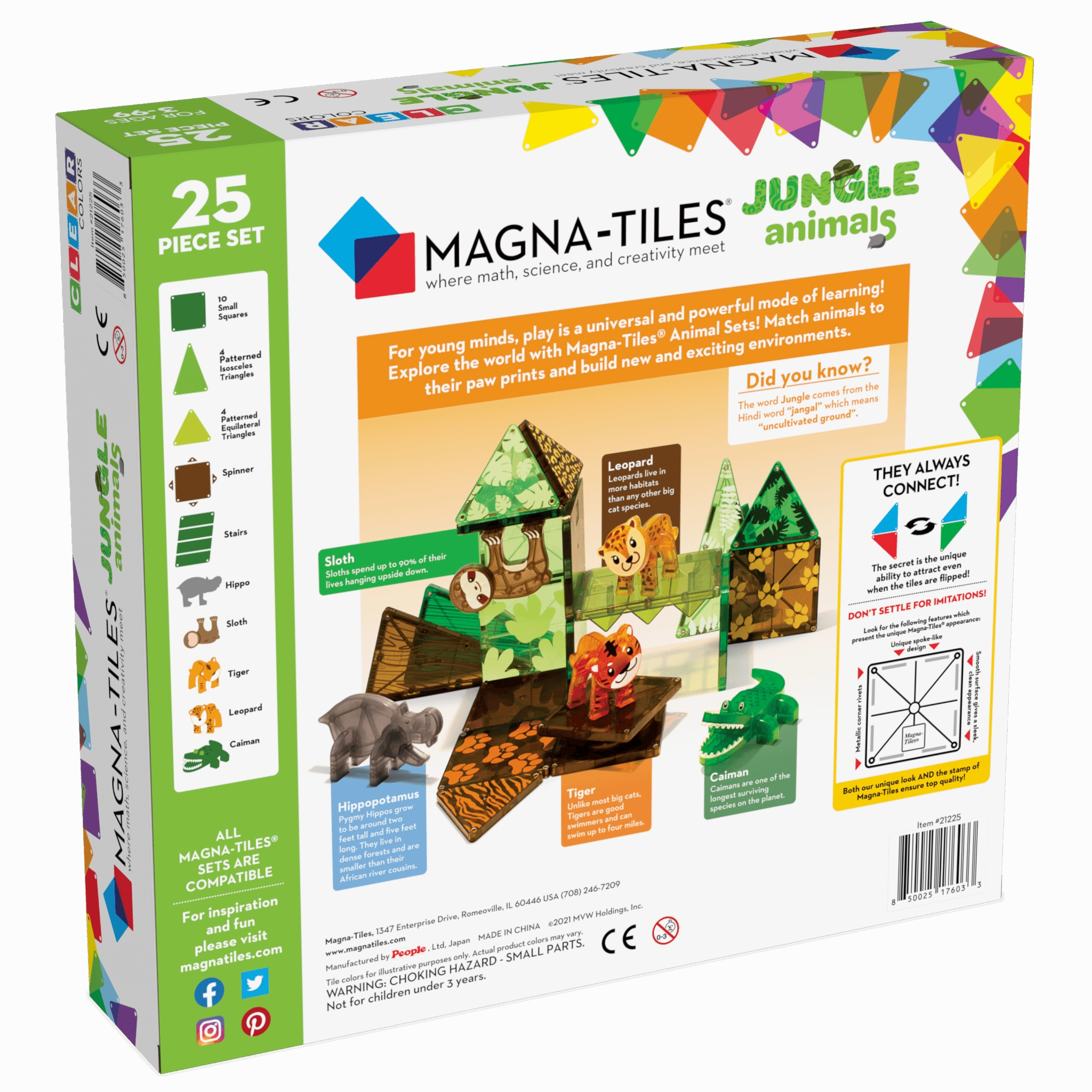 MAGNA-TILES Jungle Animals 25 Piece Set