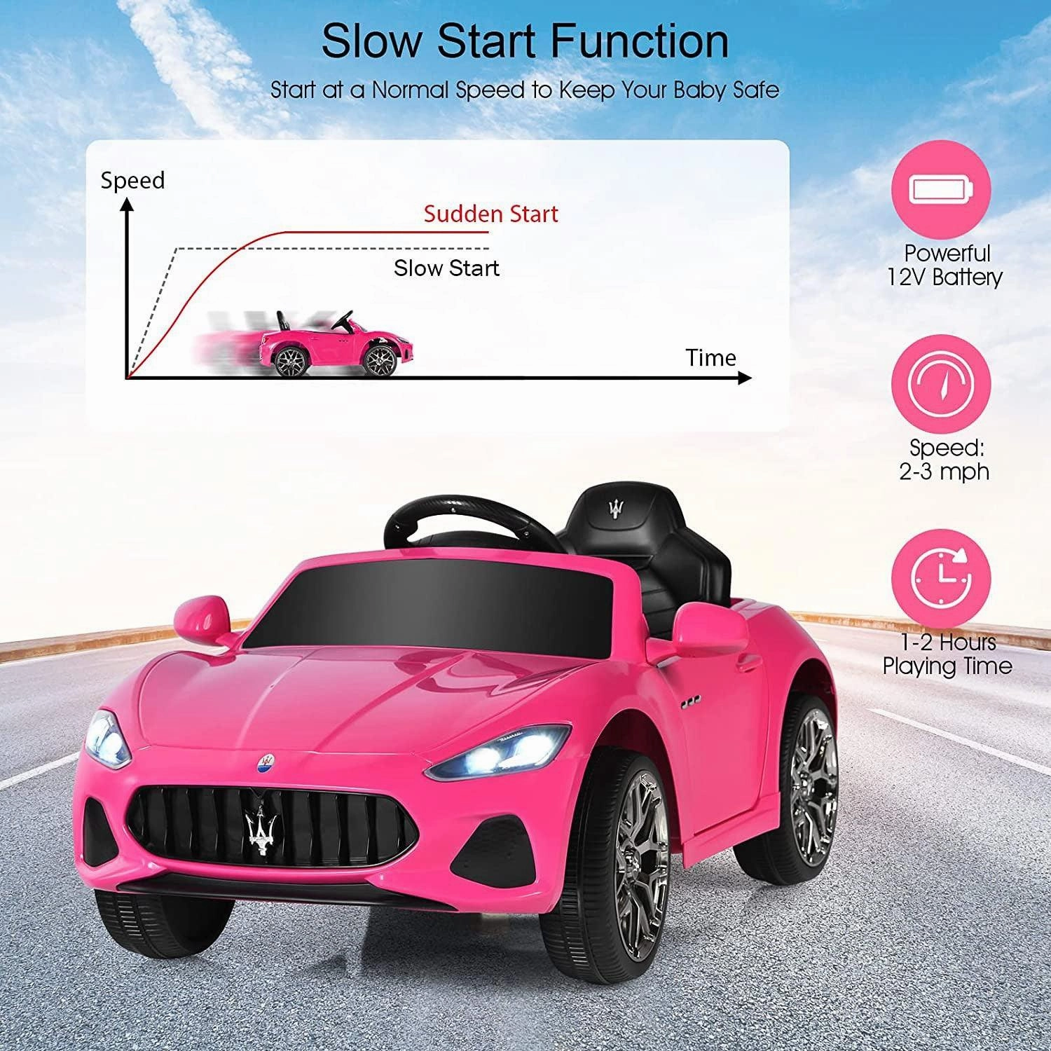 Maserati GranCabrio 12V Battery Ride-on Car with Remote Control - Pink