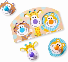 Melissa & Doug 13439 First Play Wooden Jumbo Knob Safari Animal Puzzle (3 pcs)