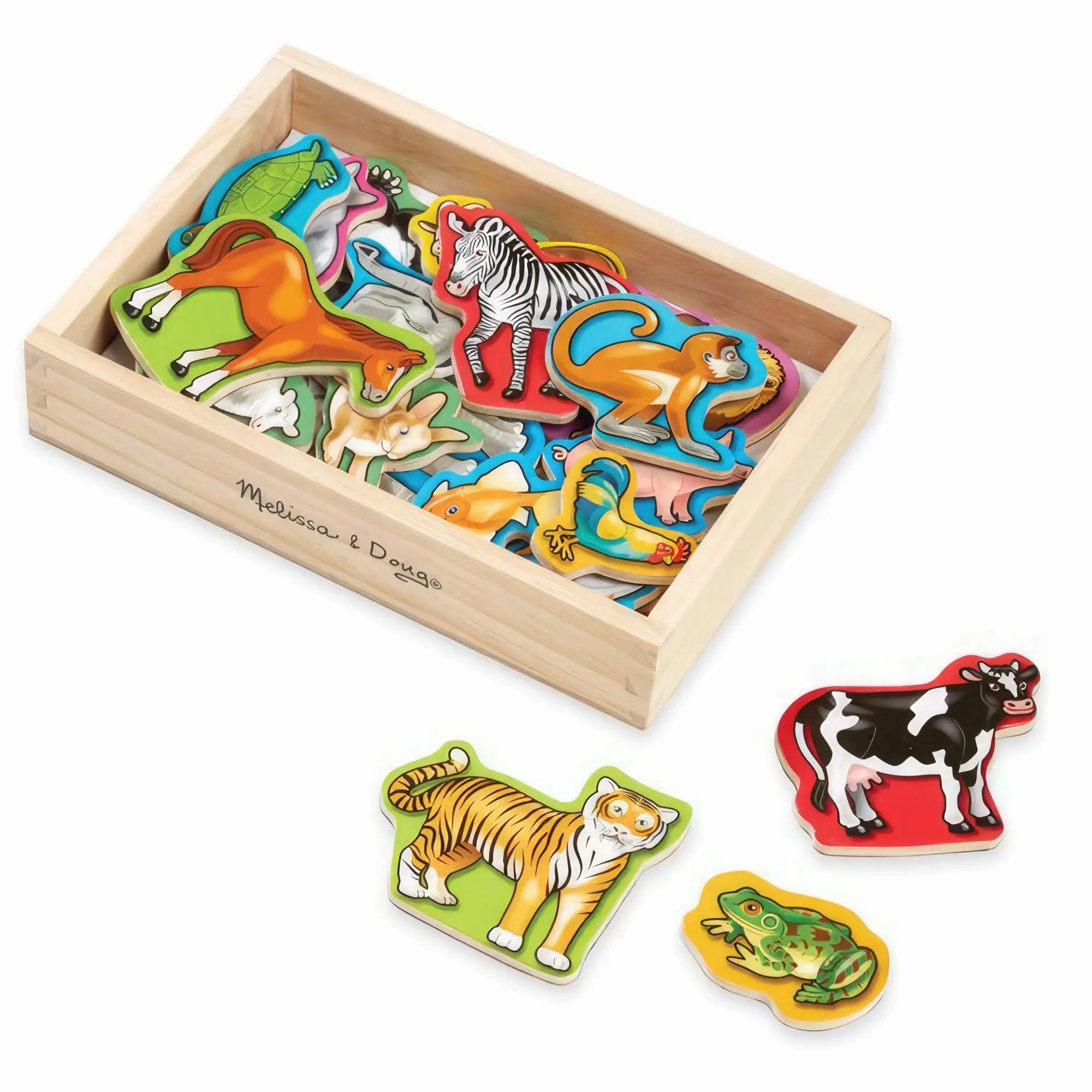 Melissa & Doug 20 Wooden Animal Magnets