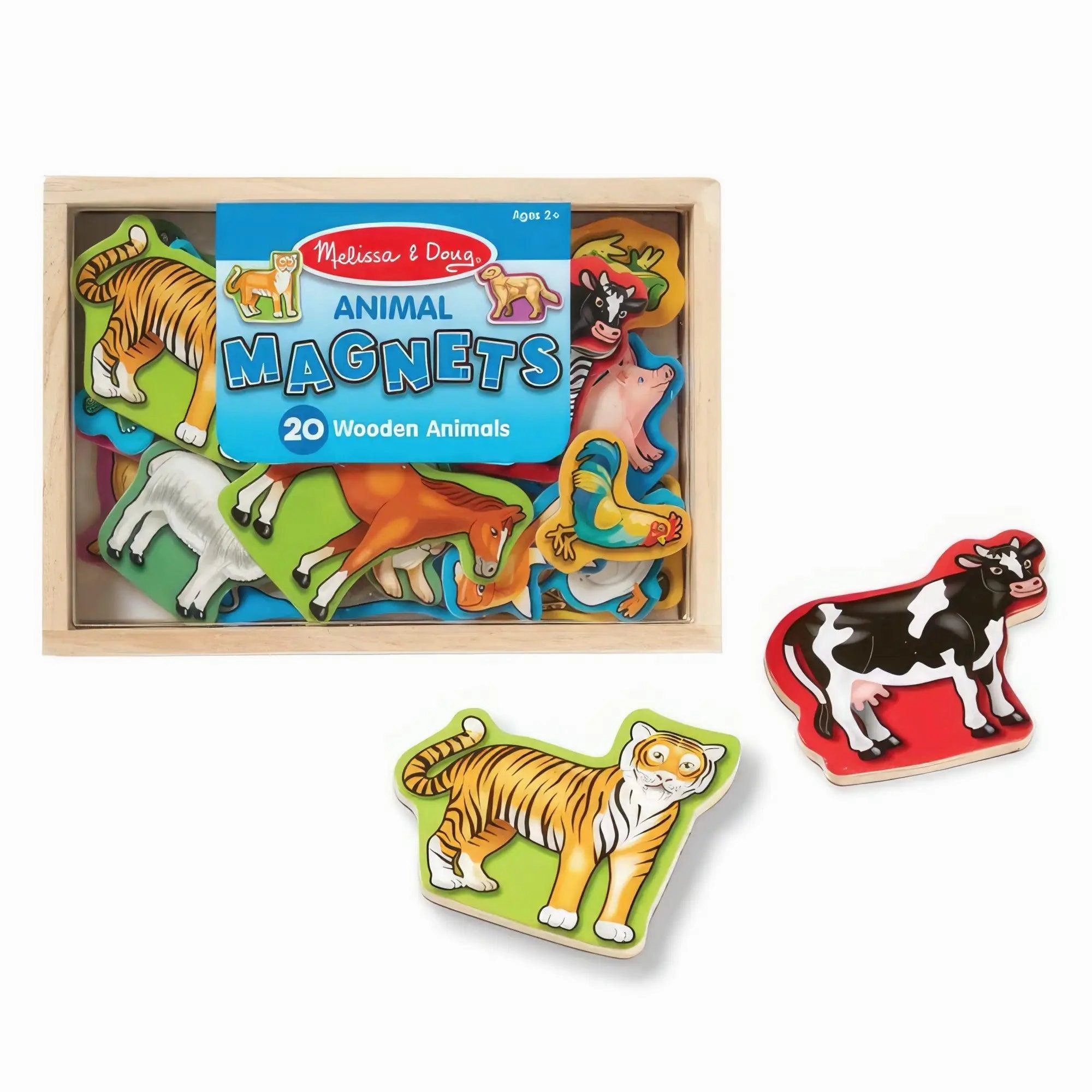 Melissa & Doug 20 Wooden Animal Magnets
