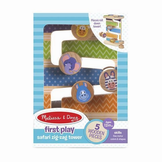 Melissa & Doug 40125 First Play Wooden Safari Zig-Zag Tower