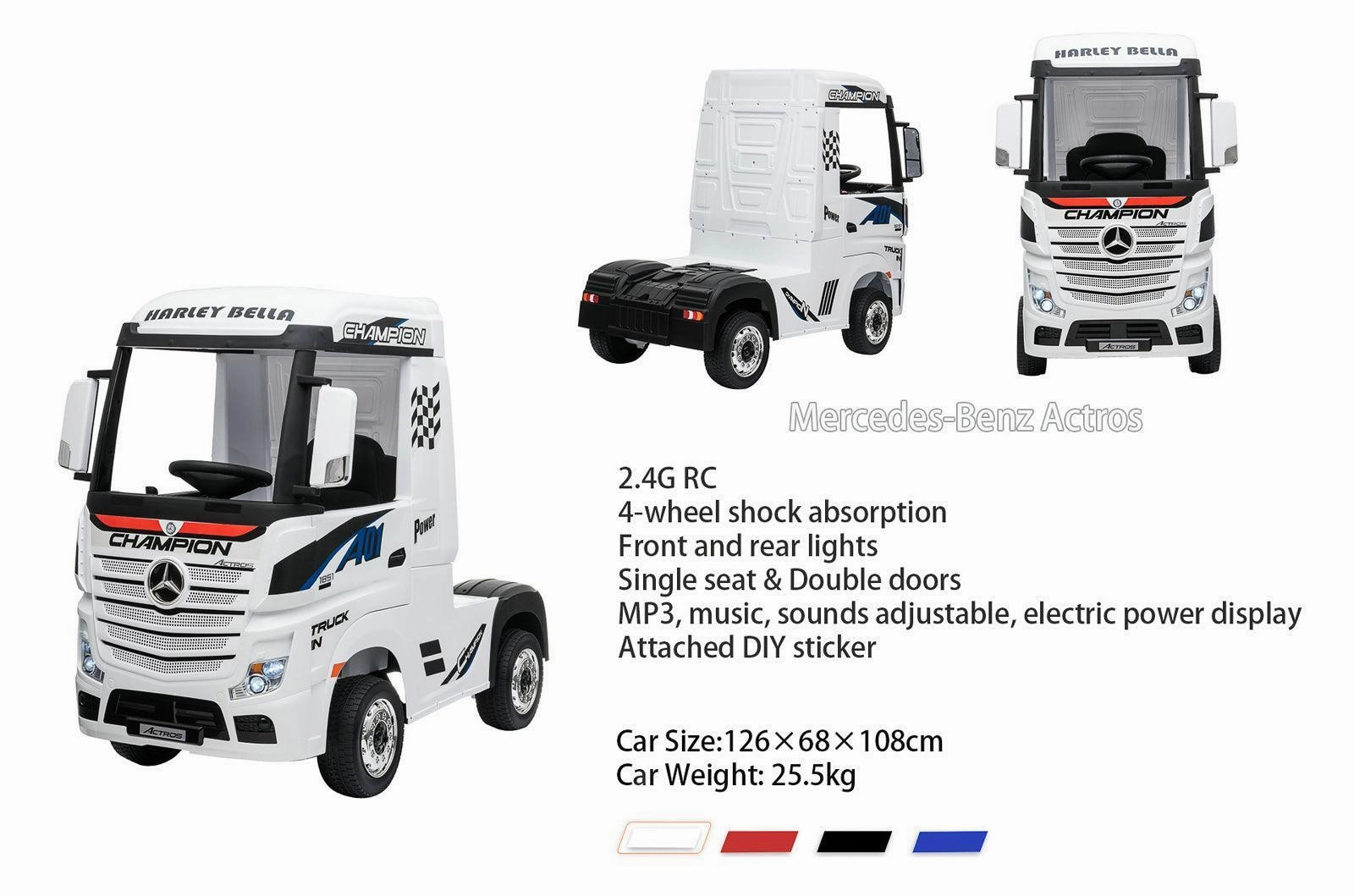 Mercedes-Benz Actros Electric 12V Battery Powered Ride-on Truck with Remote Control