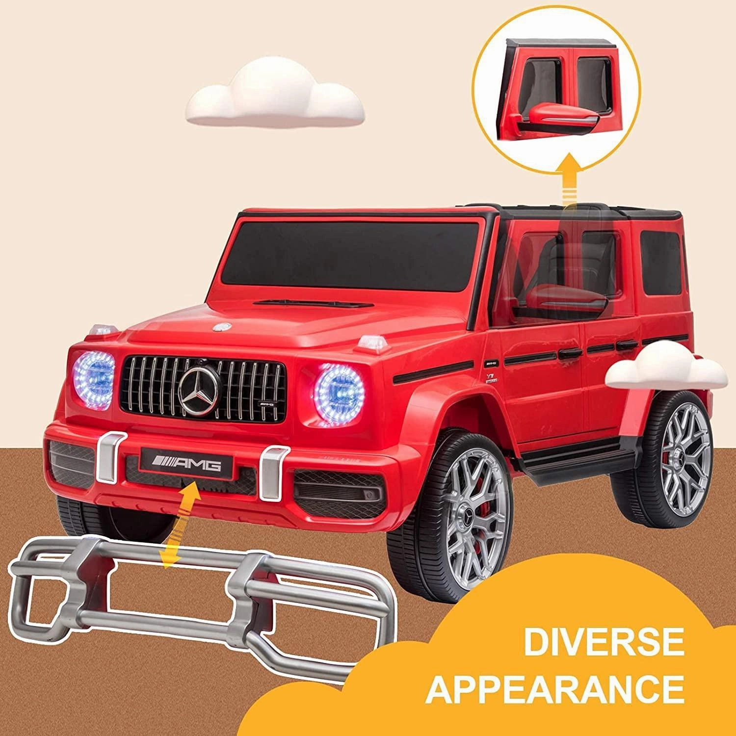 Mercedes-Benz AMG G63 12V Battery 2-Seater Ride-on Car - Red