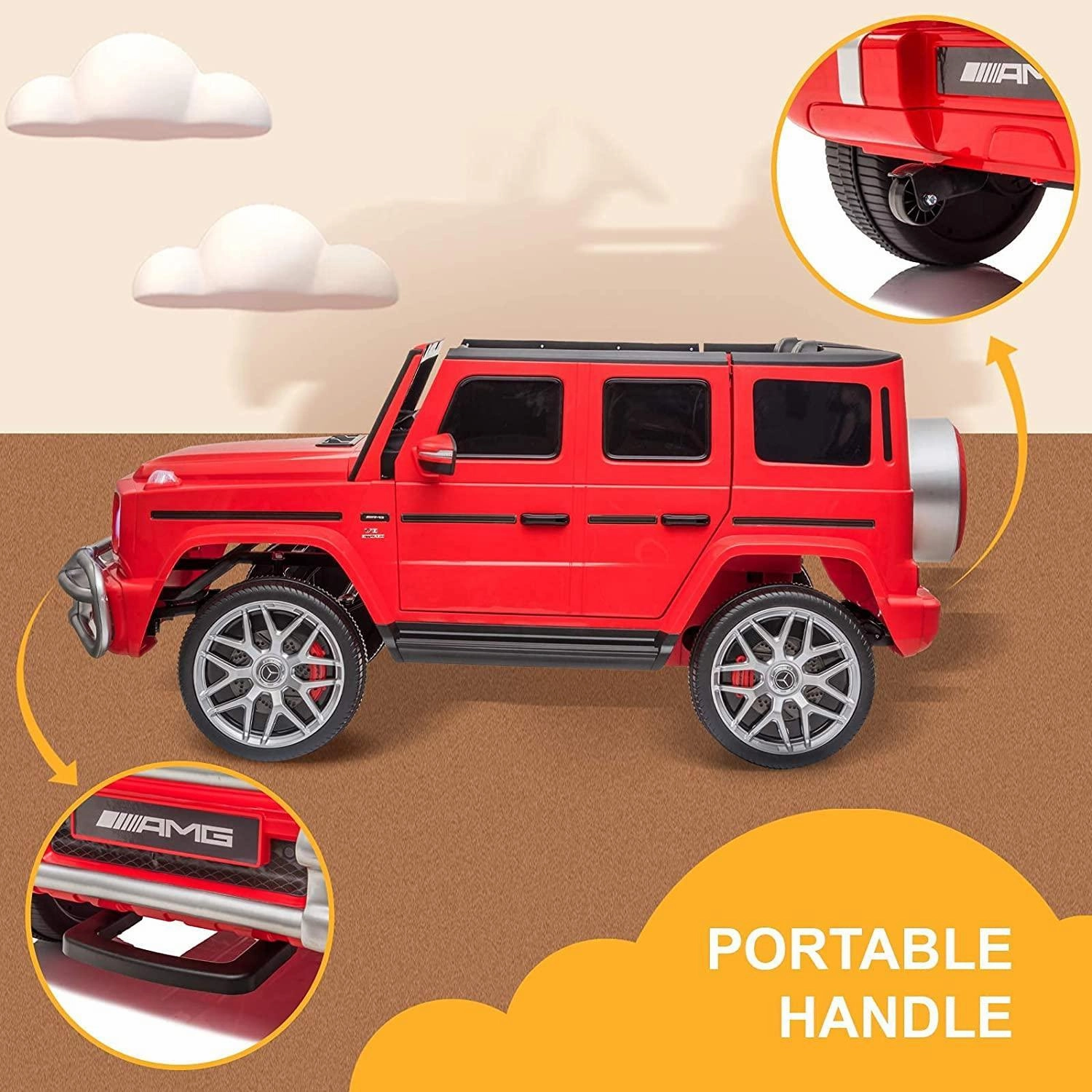 Mercedes-Benz AMG G63 12V Battery 2-Seater Ride-on Car - Red