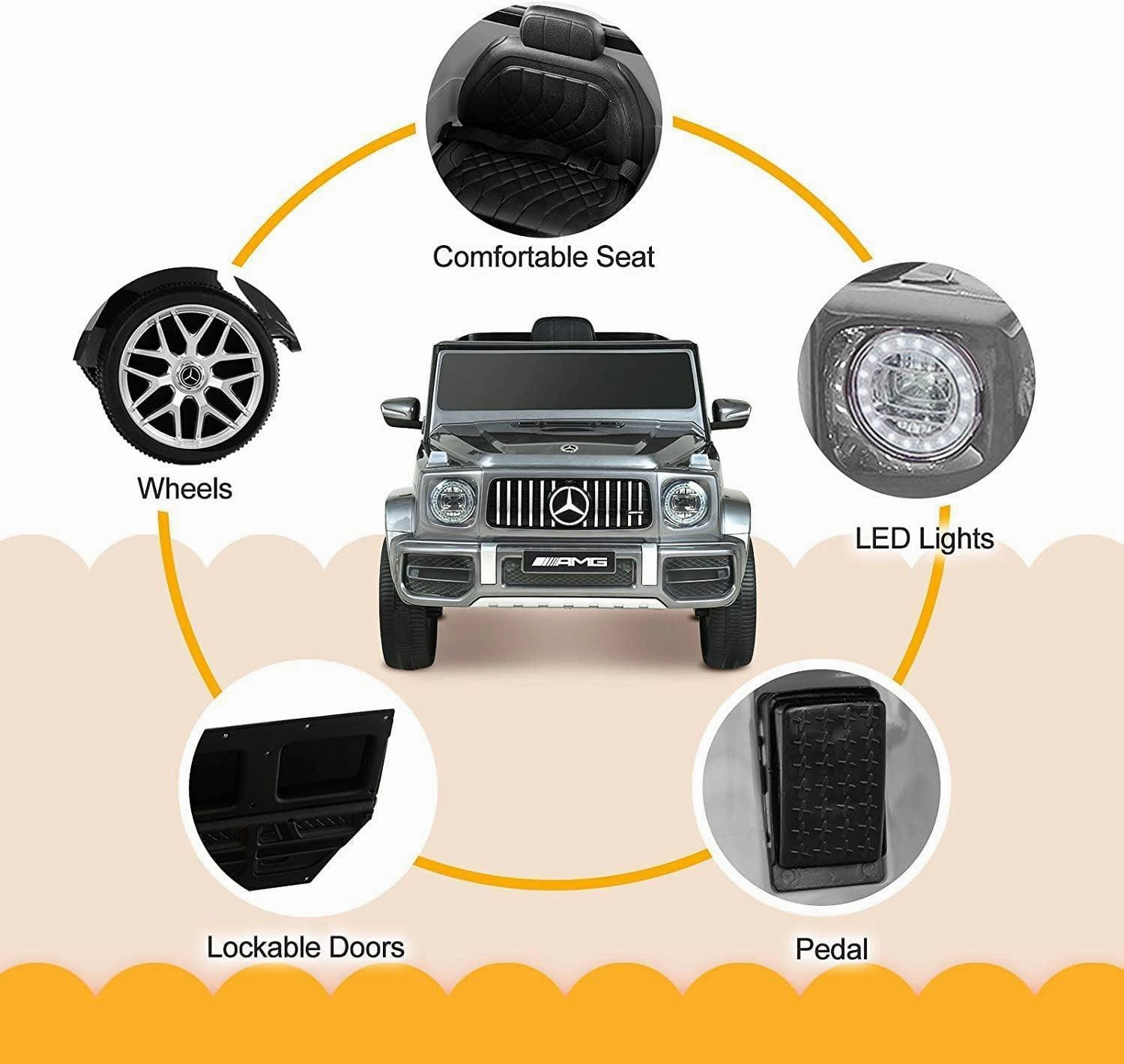 Mercedes-Benz AMG G63 12V Battery Ride-on Car - Black