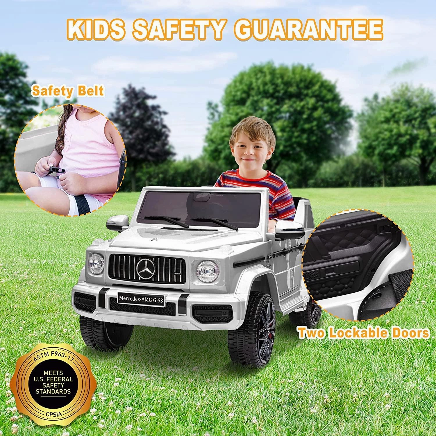 Mercedes-Benz AMG G63 Battery Ride-on Car with Remote Control - White