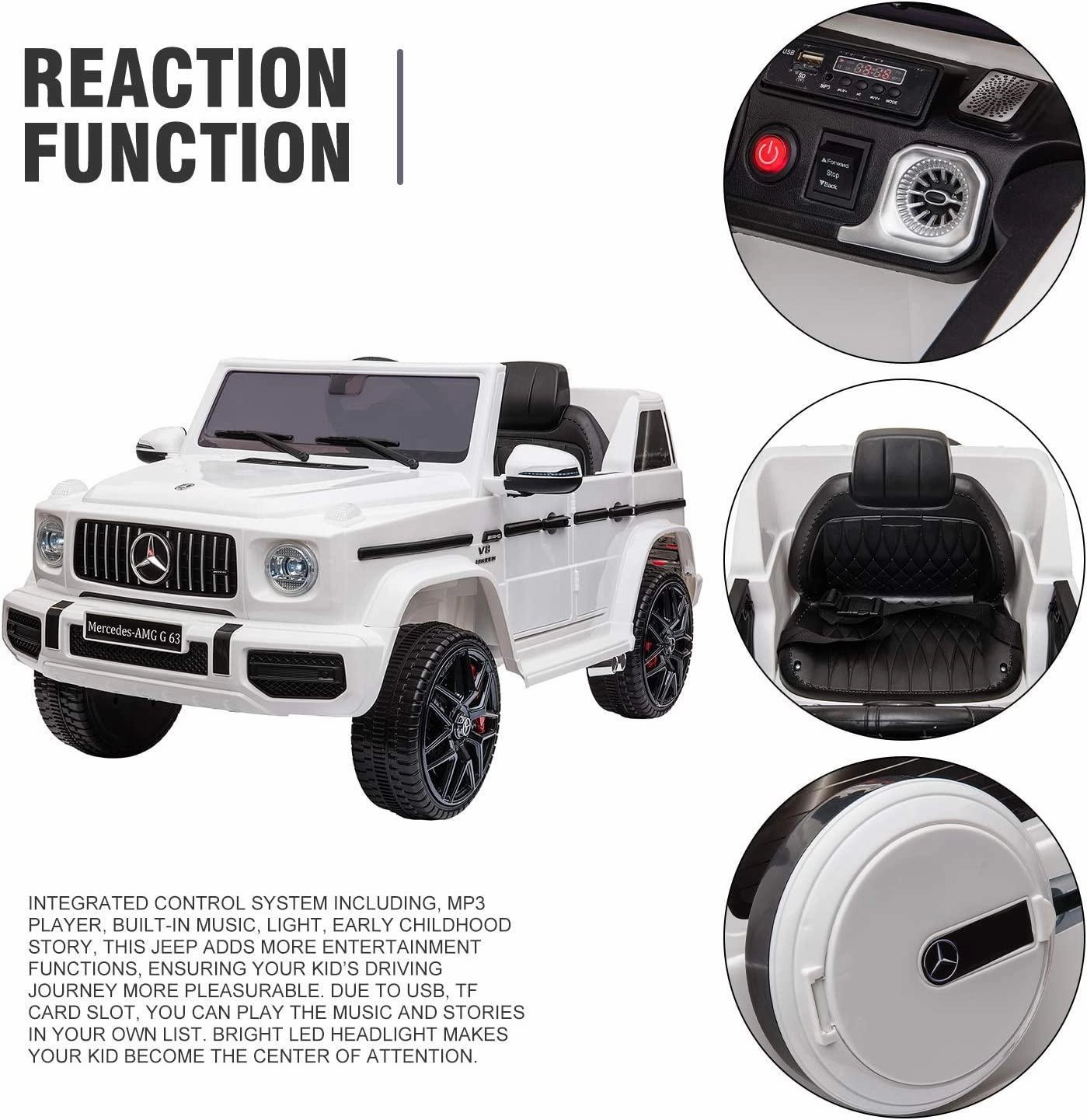 Mercedes-Benz AMG G63 Battery Ride-on Car with Remote Control - White