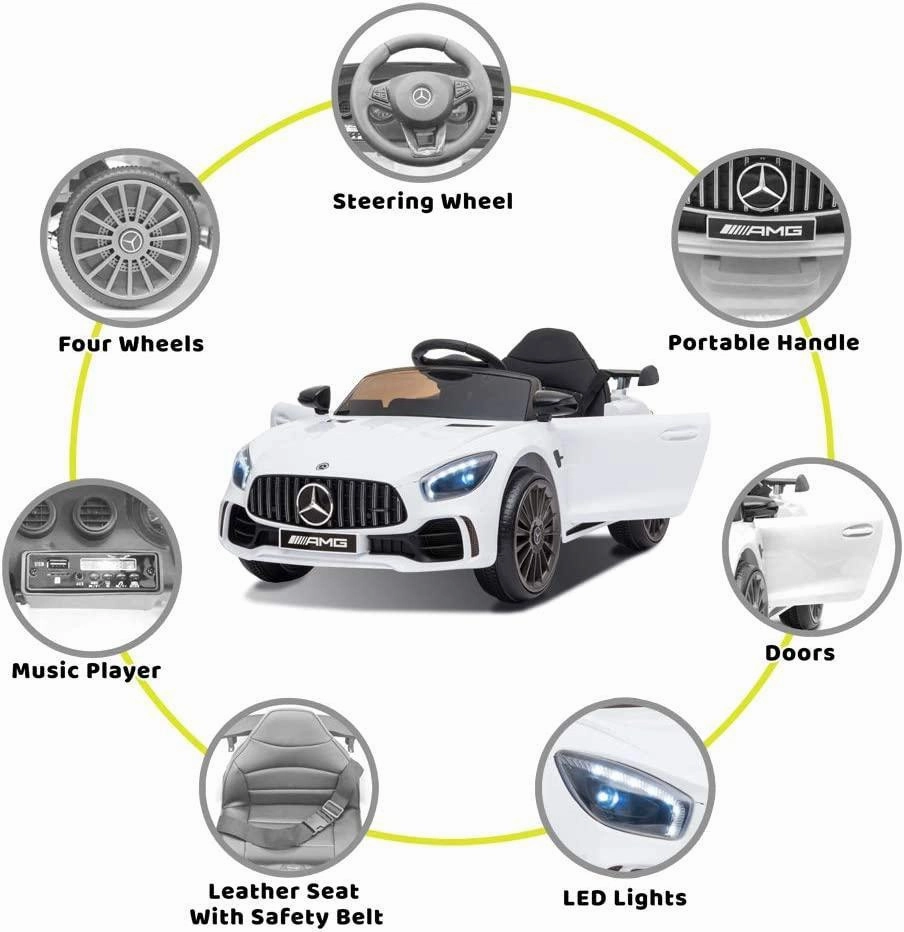 Mercedes-Benz AMG GTR 6V Battery Ride-on Car - White