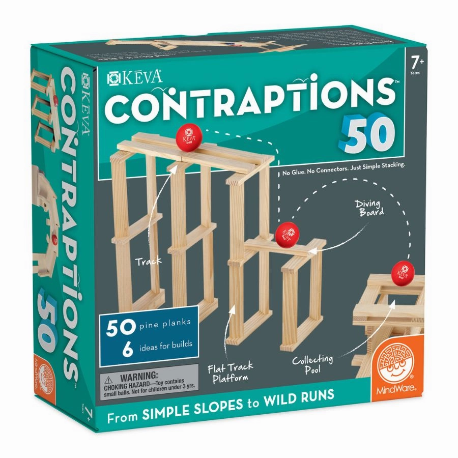Mindware - Keva Contraptions 50 Wooden Planks Building Set