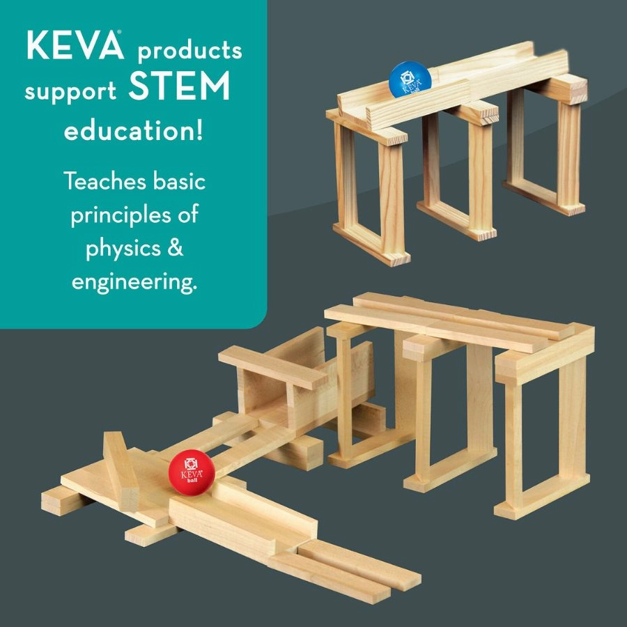 Mindware - Keva Contraptions 50 Wooden Planks Building Set