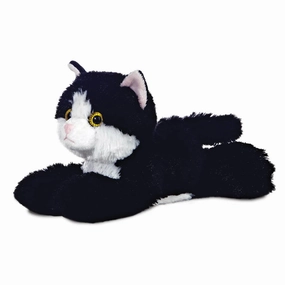 Mini Flopsies Maynard Black/White Soft Toy Cat
