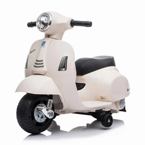 Mini Vespa Kids Electric 6V Battery Powered Motorbike Ride-on - White