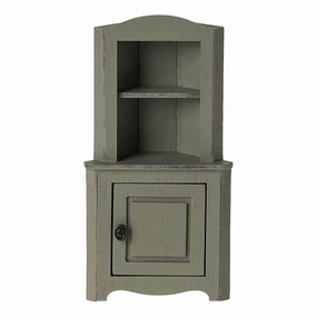 Mouse-Sized Corner Cabinet - Light green