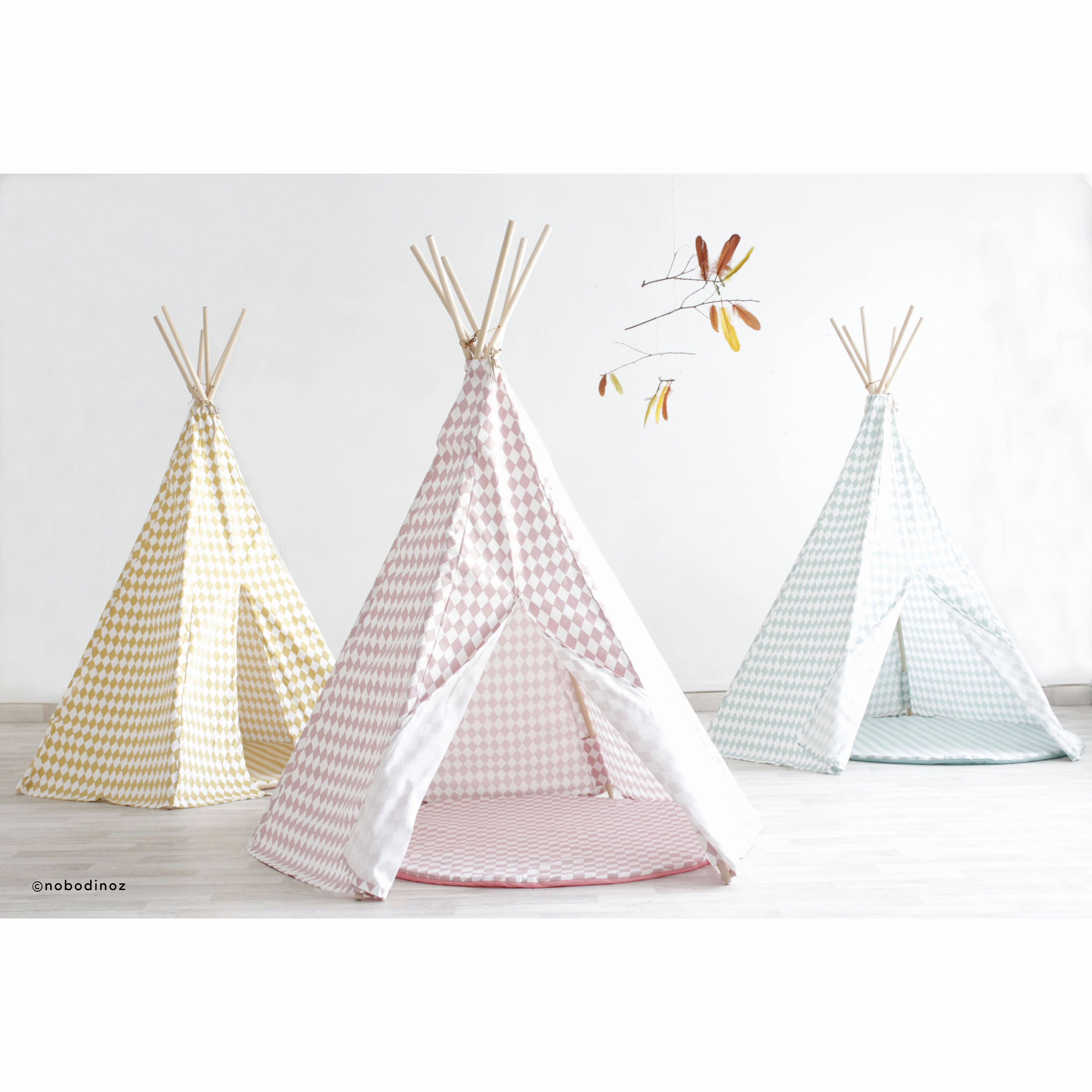 nobodinoz Teepee Blue Diamonds