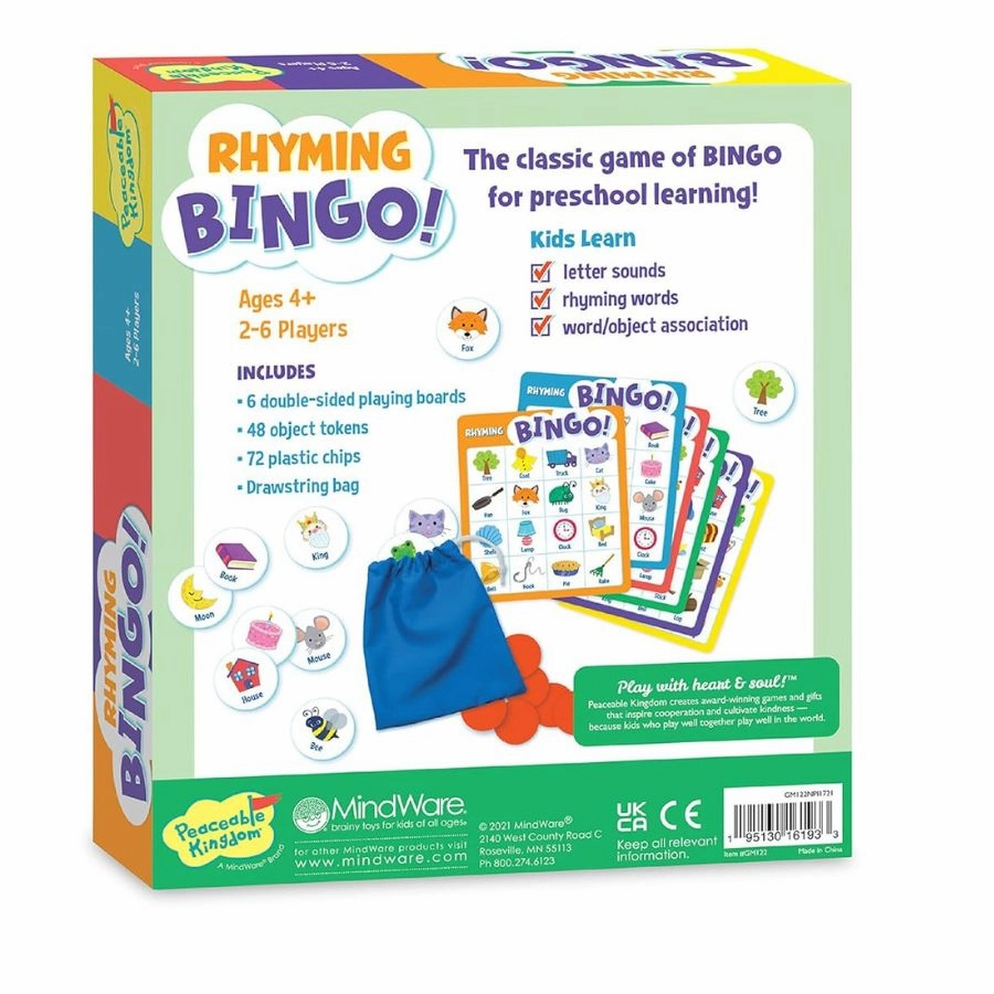 Peaceable Kingdom - Rhyming Bingo Board Game