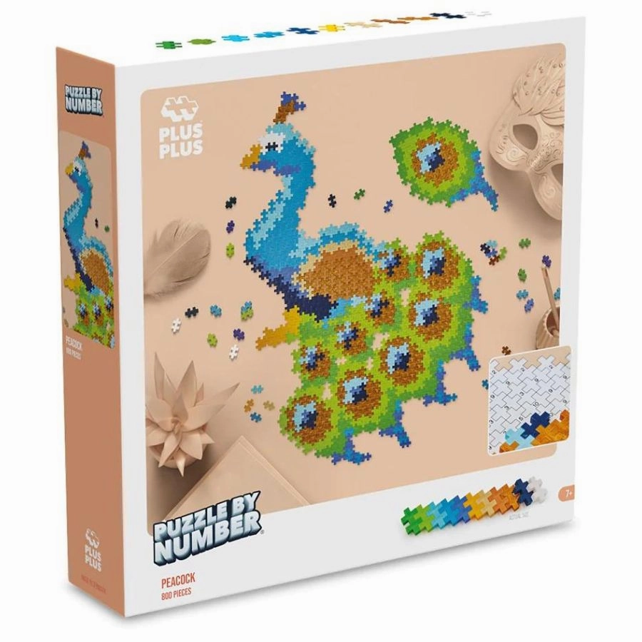 Plus-Plus - Puzzle By Number Peacock 800 Pieces