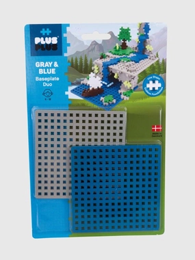 Plus-Plus Baseplates - 1 Grey 1 Blue