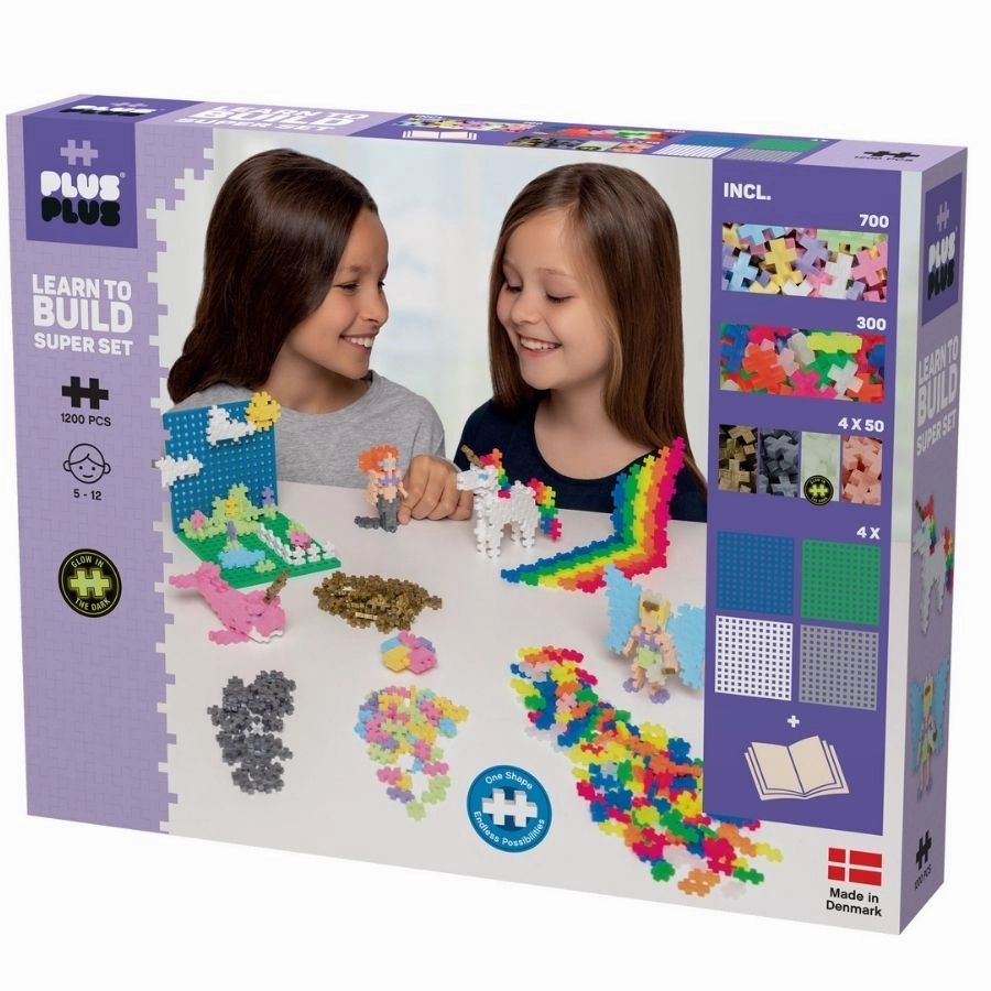 Plus-Plus: Pastel Learn to Build Super Set 1200 Pieces