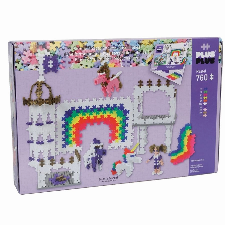 Plus-Plus: Pastel Rainbow Castle 760 Pieces Construction Toy