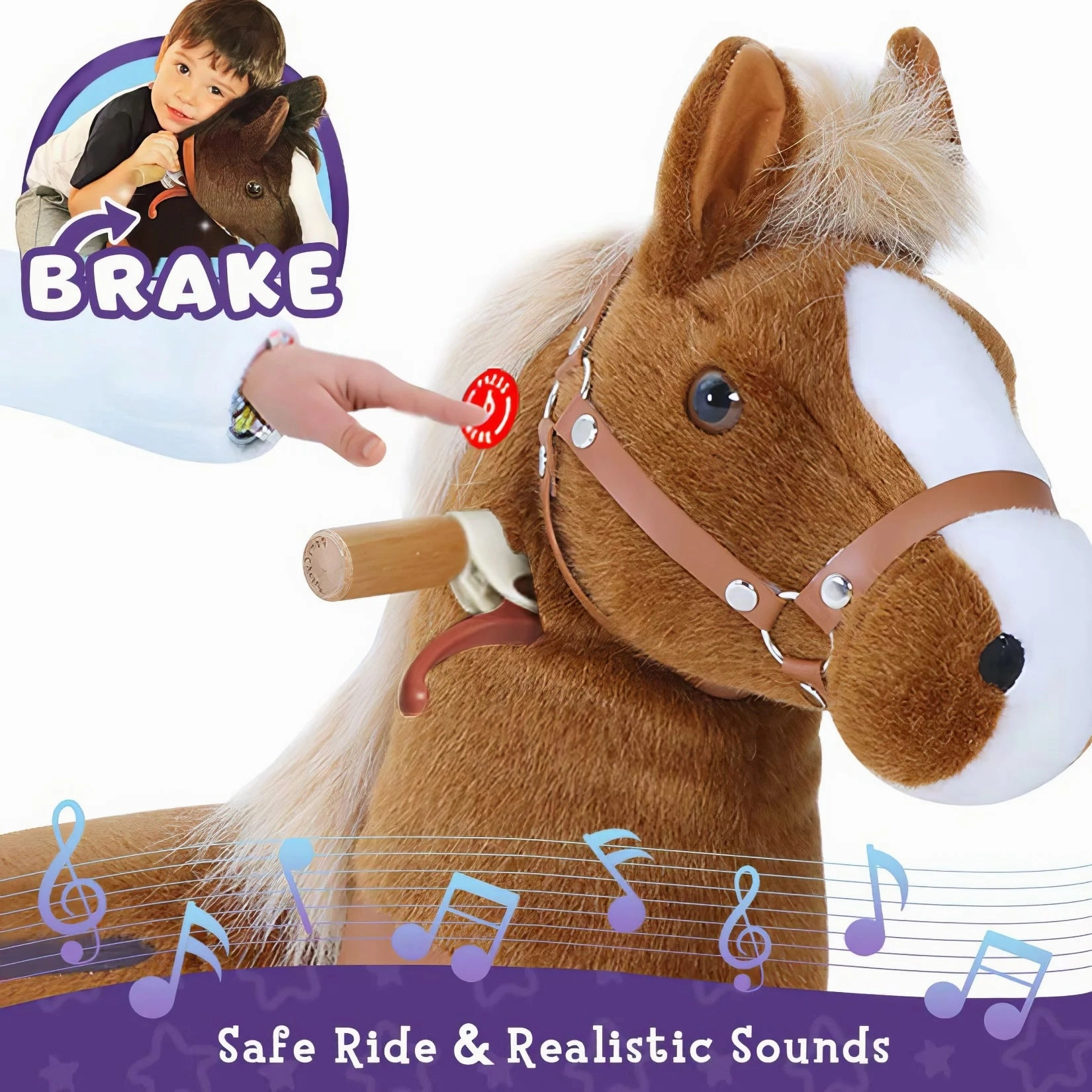 PonyCycle Mechanically Walking Ride-On - Brown Horse - Age 7  Years
