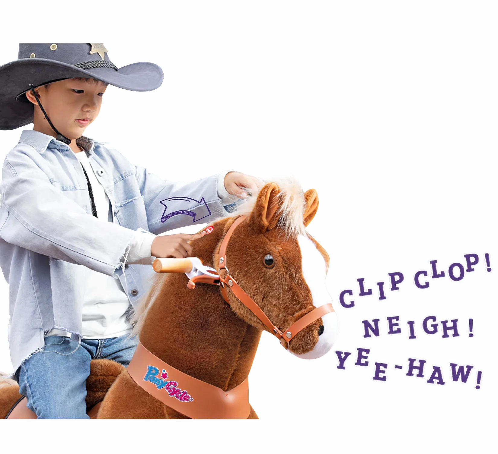 PonyCycle Mechanically Walking Ride-On - Brown Horse - Age 7  Years