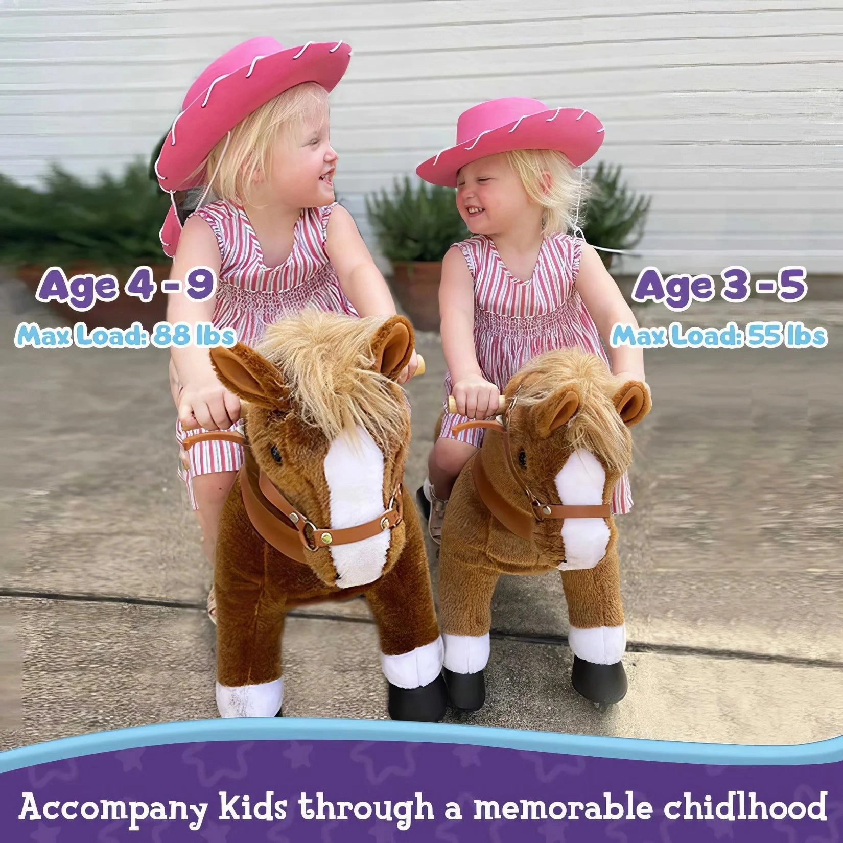 PonyCycle Mechanically Walking Ride-On - Brown Horse - Age 7  Years
