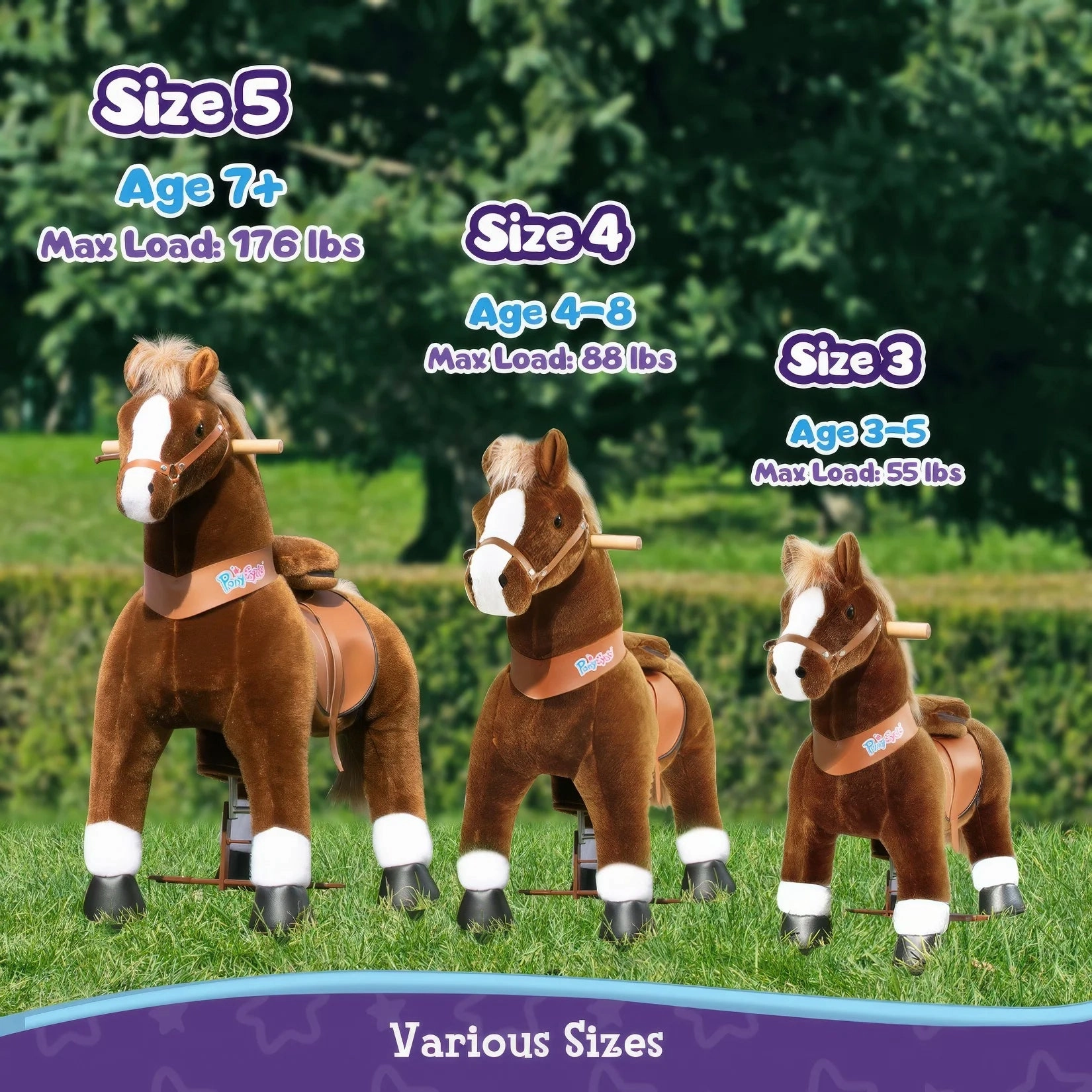 PonyCycle Mechanically Walking Ride-On - Brown Horse - Age 7  Years