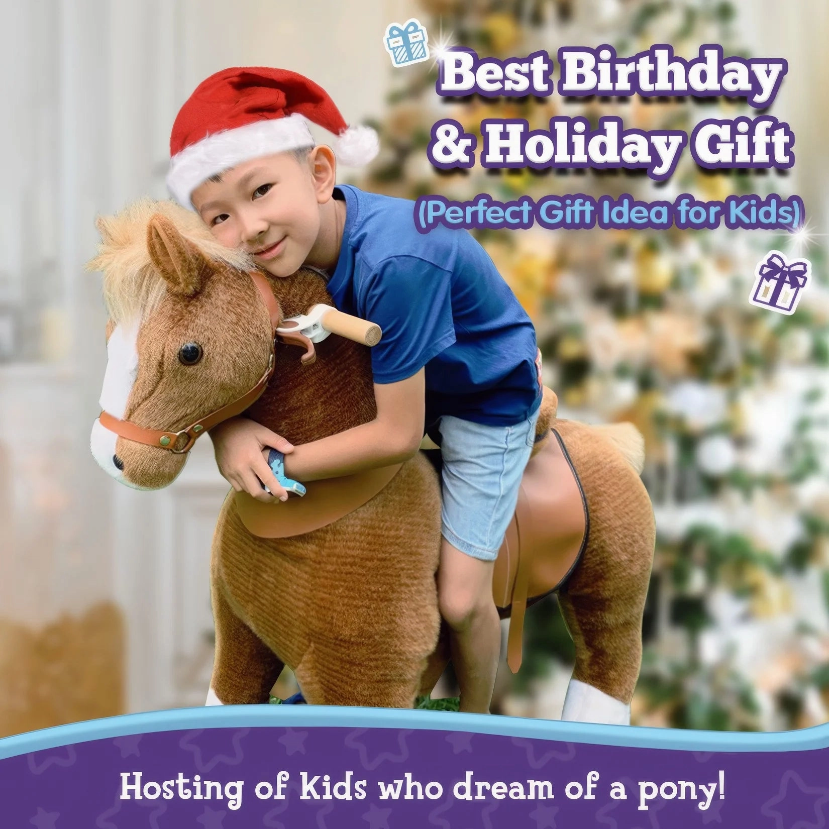 PonyCycle Mechanically Walking Ride-On - Brown Horse - Age 7  Years