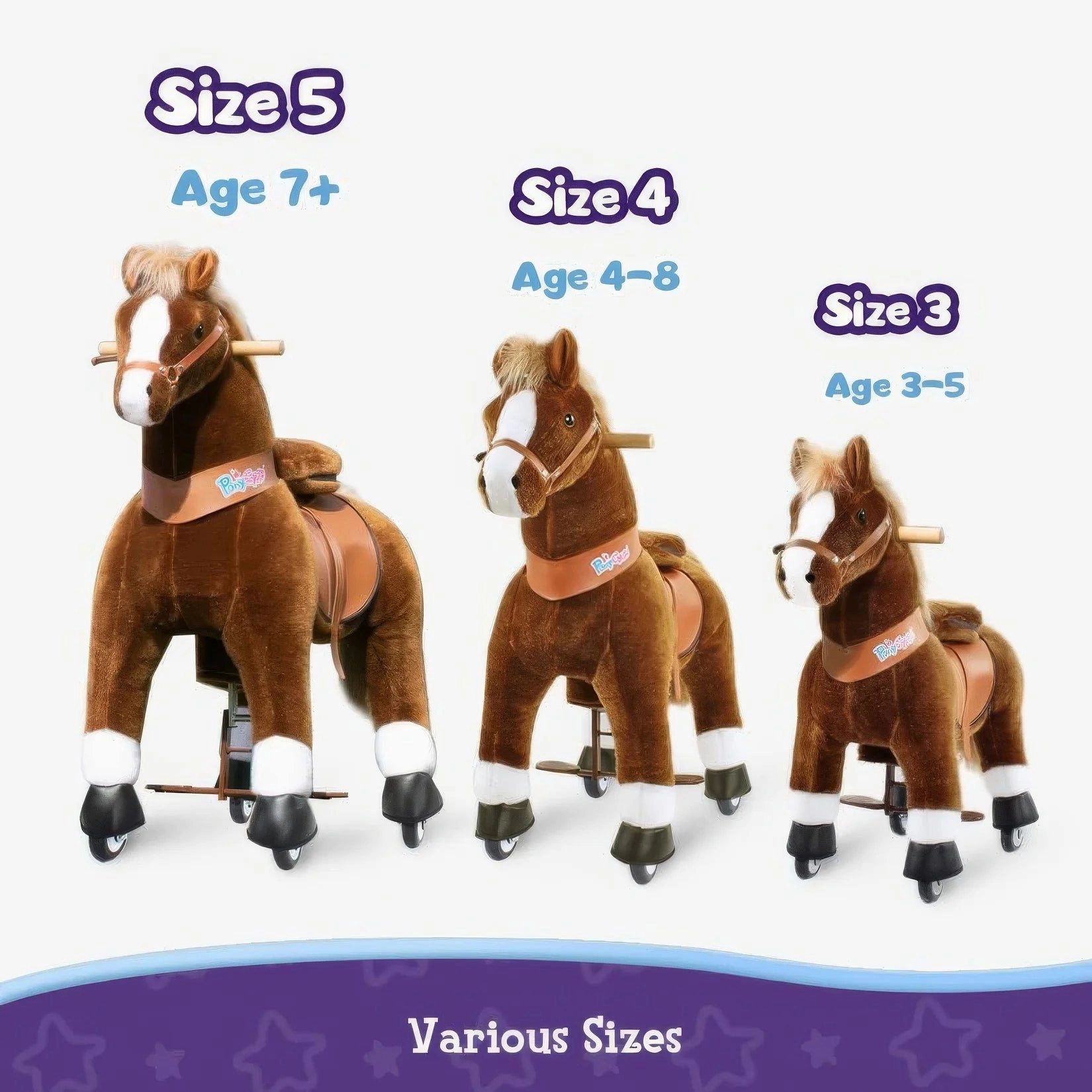 PonyCycle Mechanically Walking Ride-On - Brown Horse - Age 7  Years
