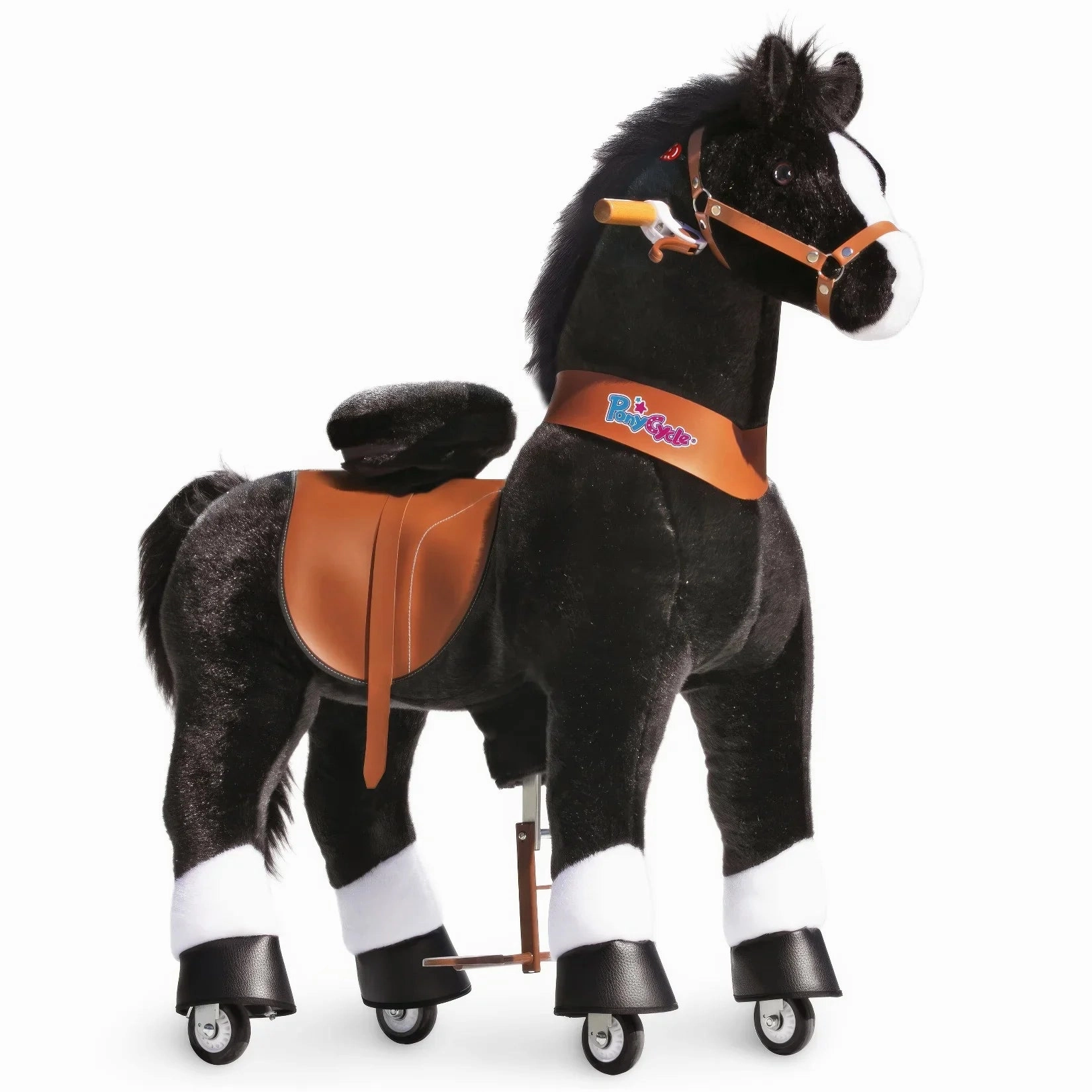 PonyCycle Mechanically Walking Ride-On Black Horse - Age 7 