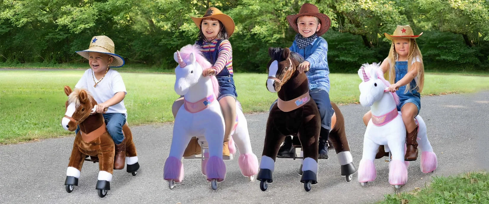 PonyCycle Mechanically Walking Ride-On Black Horse - Age 7 