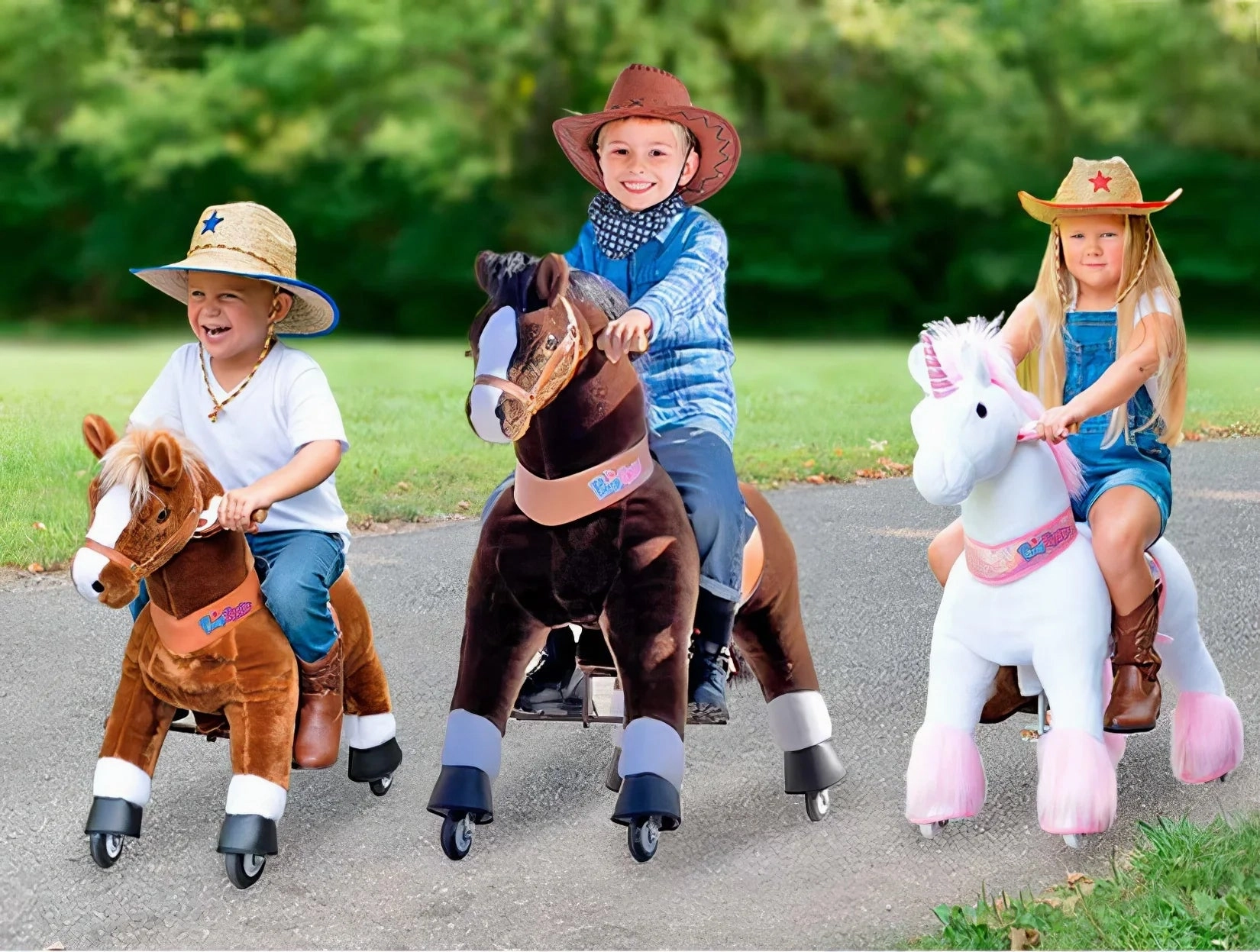 PonyCycle Mechanically Walking Ride-On Black Horse - Age 7 