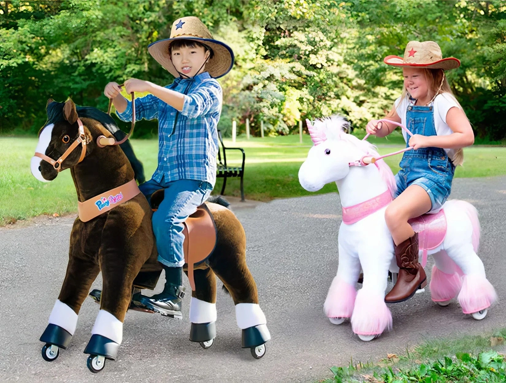 PonyCycle Mechanically Walking Ride-On Black Horse - Age 7 