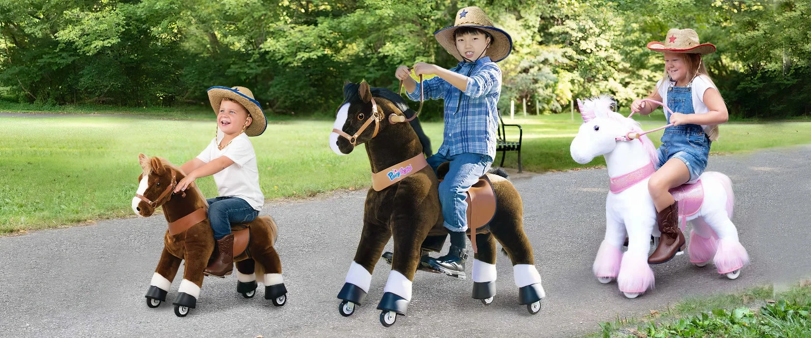 PonyCycle Mechanically Walking Ride-On Black Horse - Age 7 