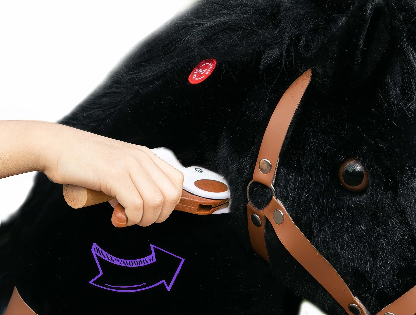 PonyCycle Mechanically Walking Ride-On Black Horse - Ages 3-5