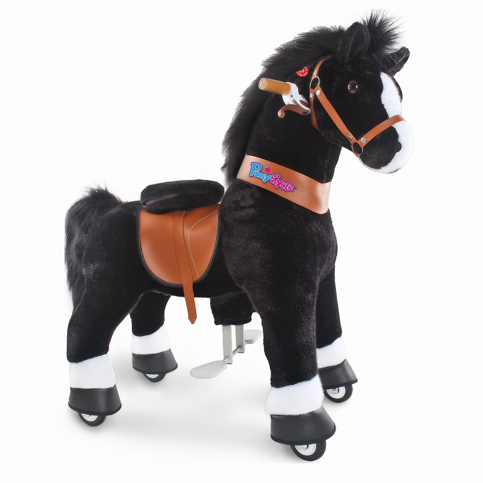 PonyCycle Mechanically Walking Ride-On Black Horse - Ages 3-5