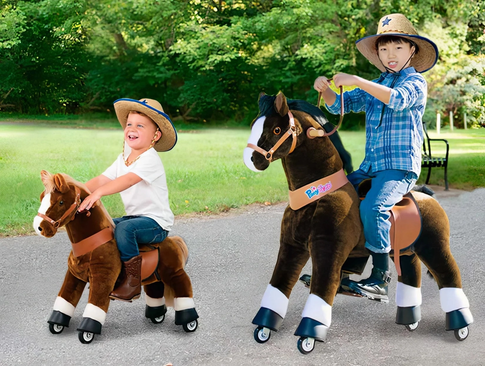 PonyCycle Mechanically Walking Ride-On Black Horse - Ages 3-5