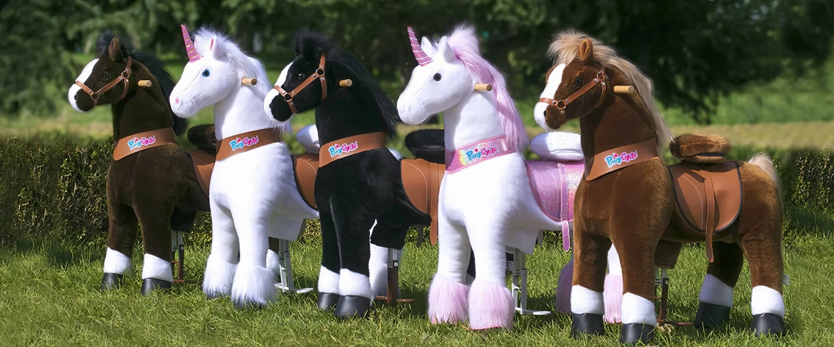 PonyCycle Mechanically Walking Ride-On Black Horse - Ages 3-5