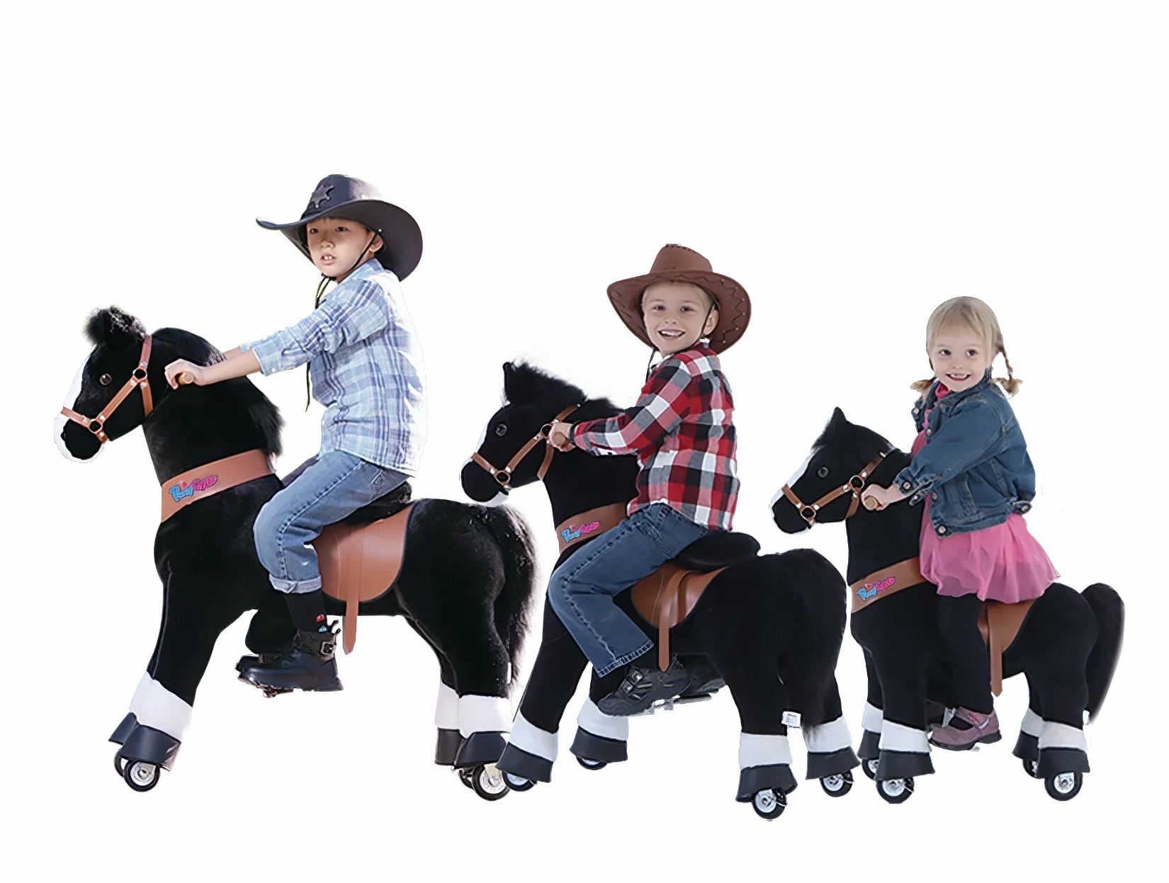 PonyCycle Mechanically Walking Ride-On Black Horse - Ages 4-8