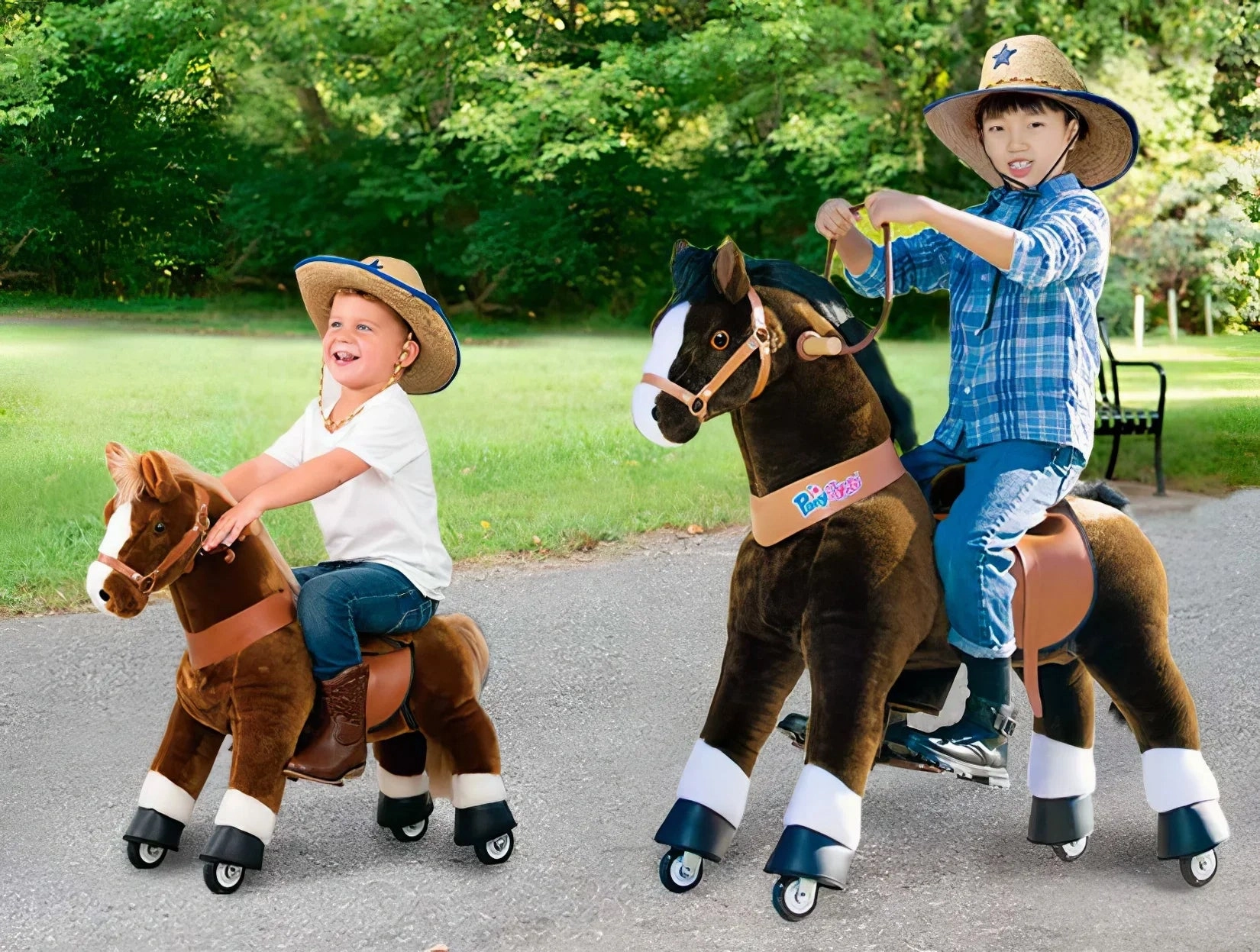 PonyCycle Mechanically Walking Ride-On Black Horse - Ages 4-8