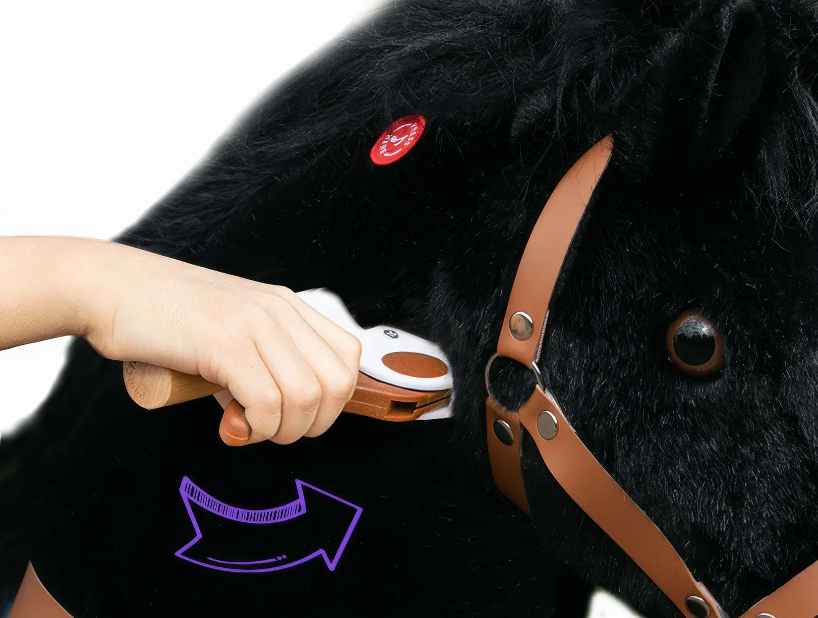 PonyCycle Mechanically Walking Ride-On Black Horse - Ages 4-8