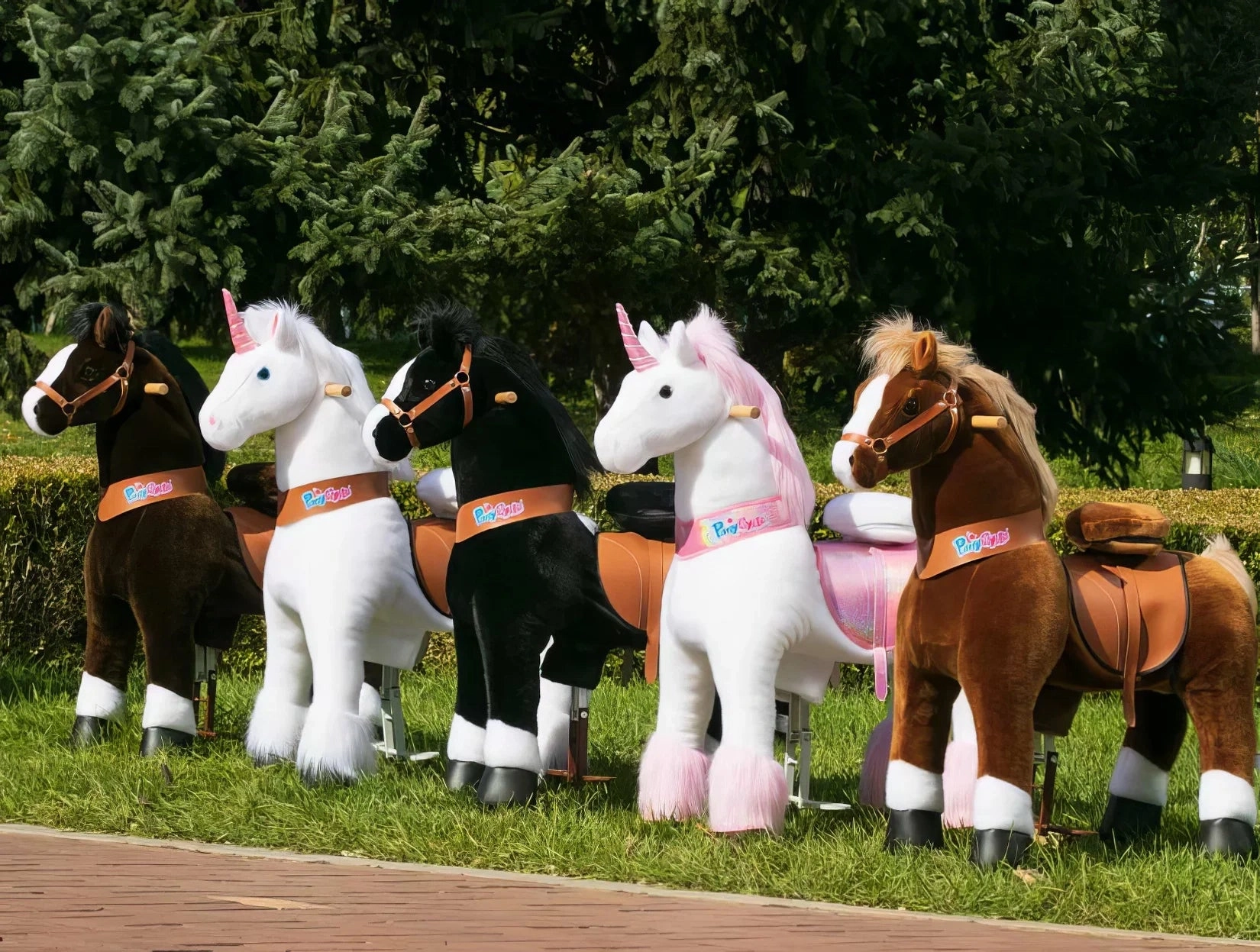 PonyCycle Mechanically Walking Ride-On Black Horse - Ages 4-8
