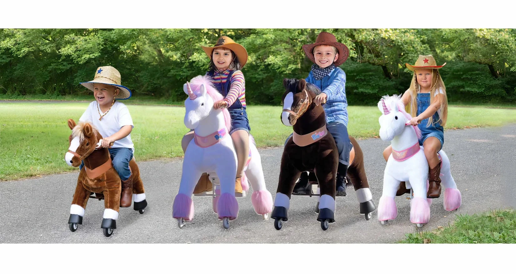 PonyCycle Mechanically Walking Ride-On Brown Horse - Ages 4-8 Years