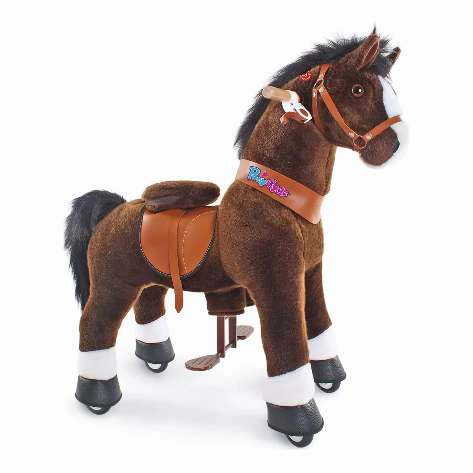 PonyCycle Mechanically Walking Ride-On Horse, Chocolate - Ages 3-5