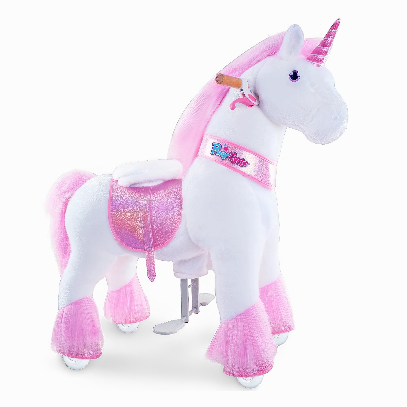 PonyCycle Mechanically Walking Ride-On Pink Unicorn - Ages 3-5 Years